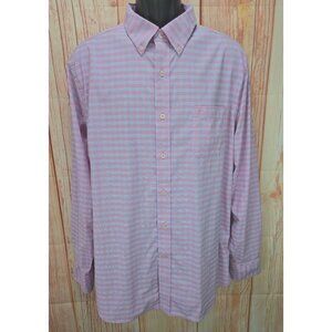 Southern Tide Intercoastal Pink Check Performance Shirt XL